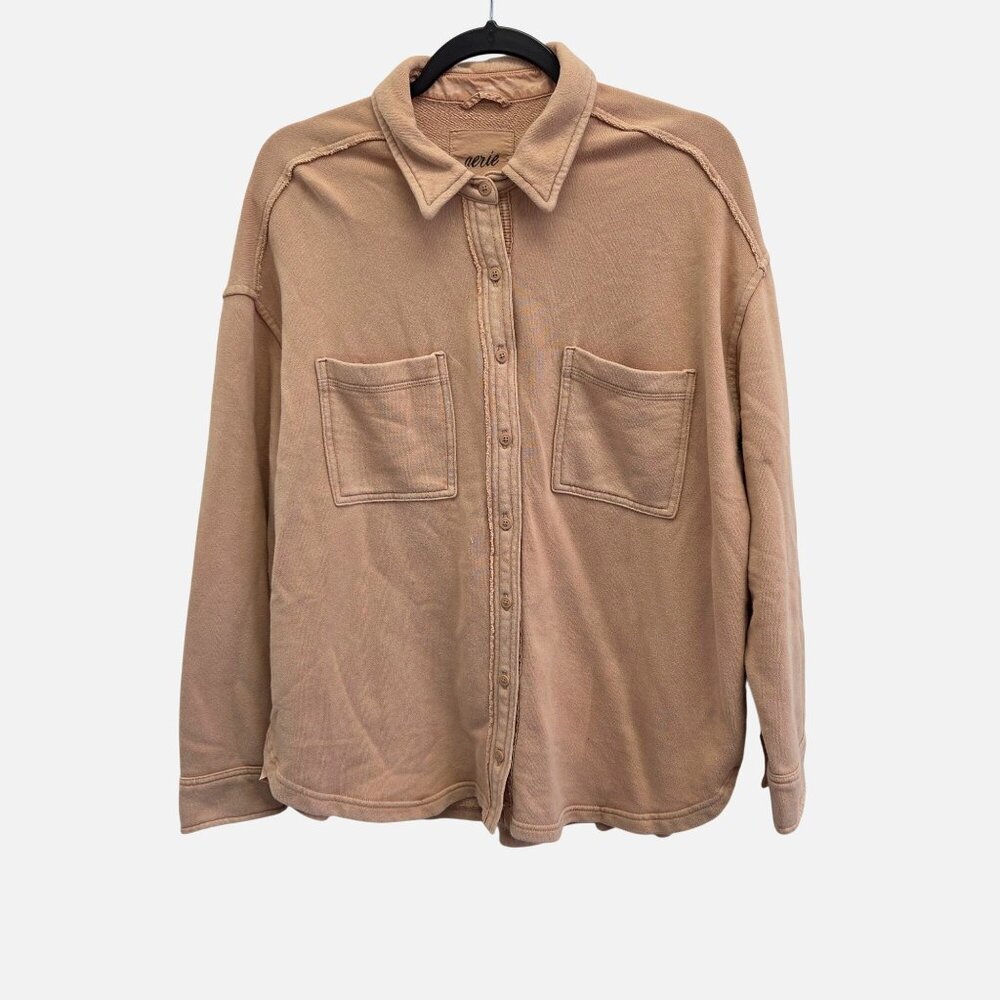 Aerie Womens S/P Lumberjane Fleece Shirt in Toasty Oversized  New 2242